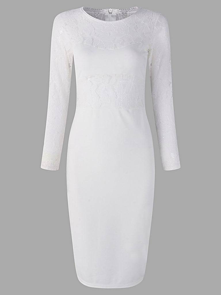 Ladies White Midi Dresses