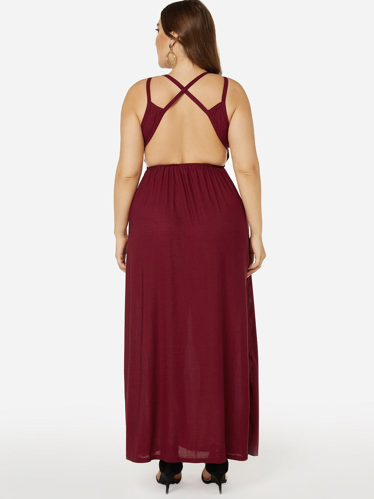 Womens Burgundy Plus Size Dresses