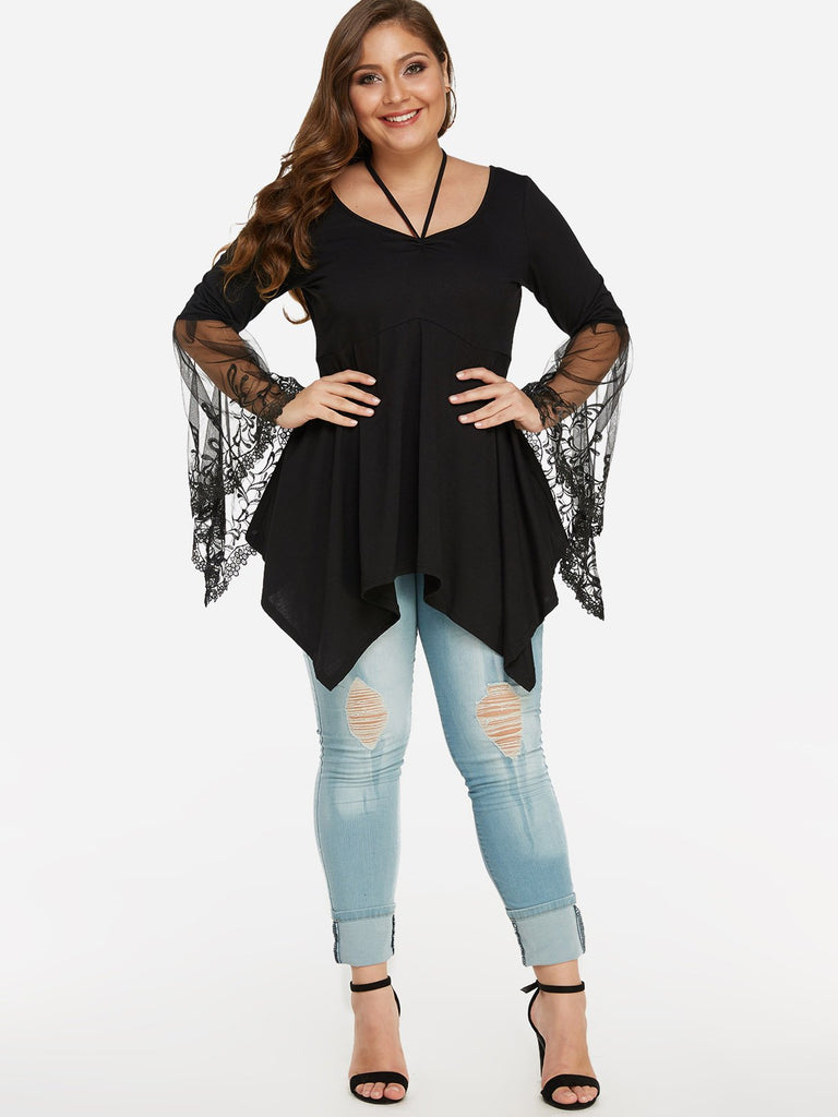 Ladies Long Sleeve Plus Size Tops