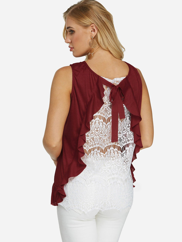 Womens Burgundy Camis