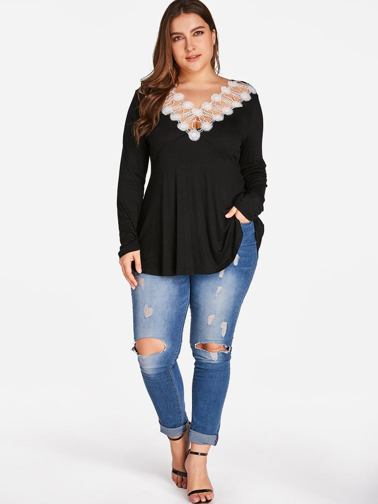 Plus Size Womens Black Tops