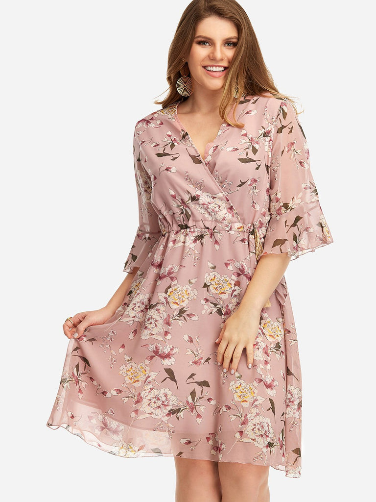 Ladies Pink Plus Size Dresses