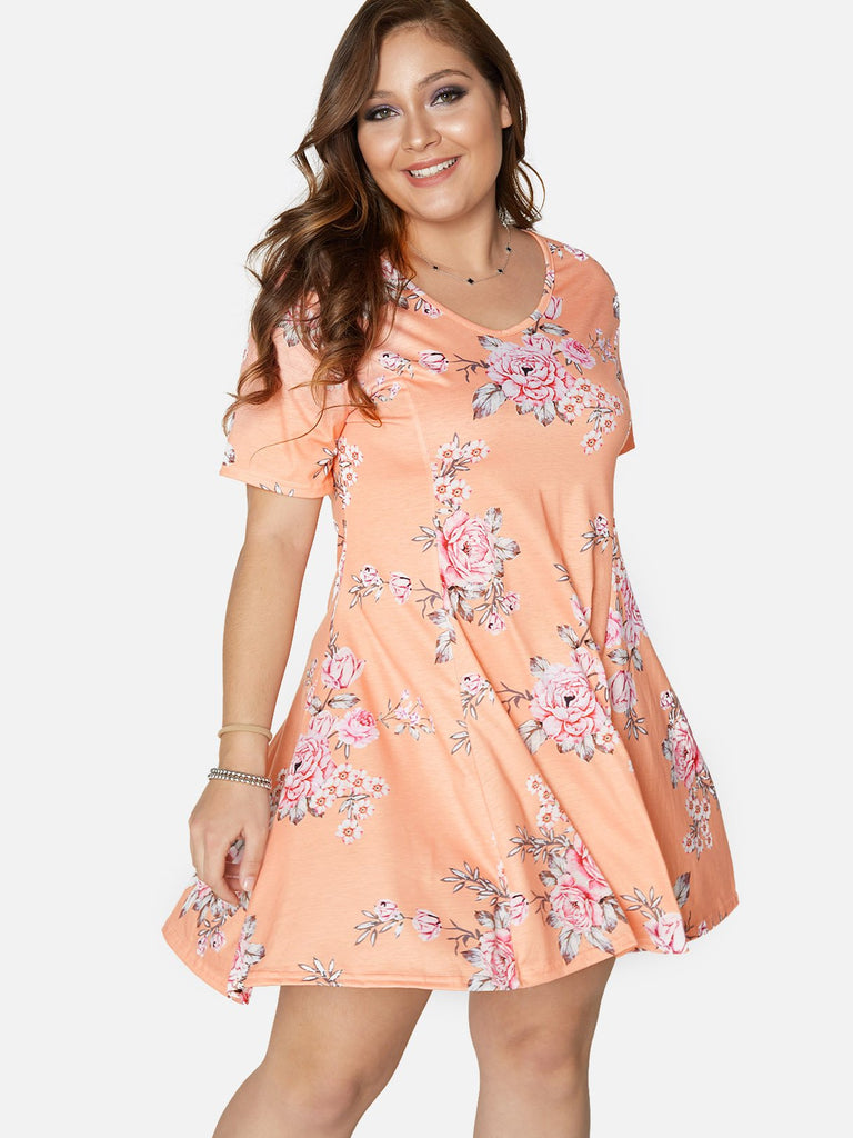 Ladies Floral Plus Size Dresses