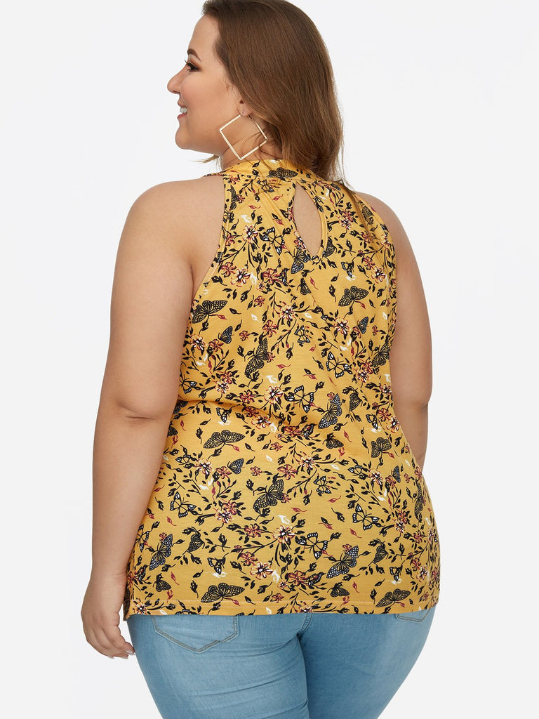 Womens Yellow Plus Size Tops