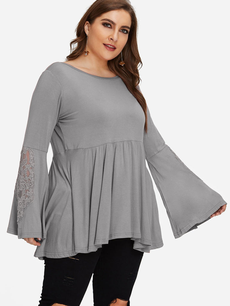 Ladies Long Sleeve Plus Size Tops