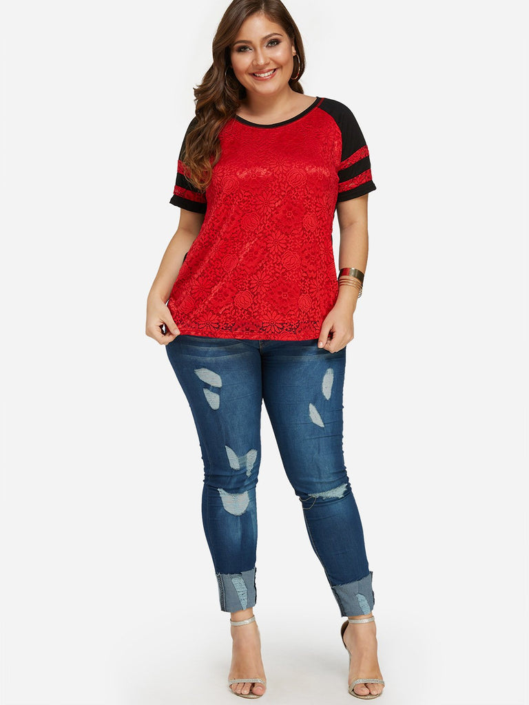 Womens Short Sleeve Plus Size Tops