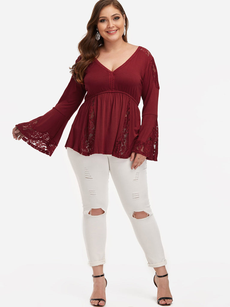 Womens Long Sleeve Plus Size Tops