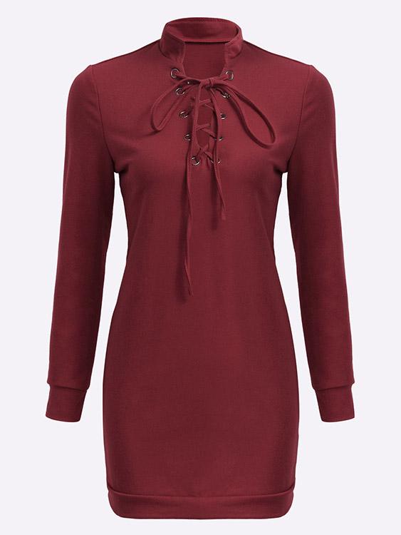 Womens Burgundy Casual Dresses