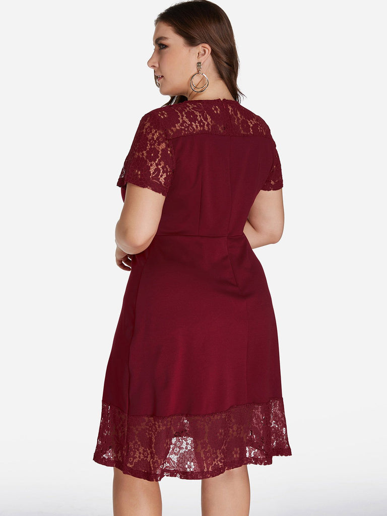 Womens Burgundy Plus Size Dresses