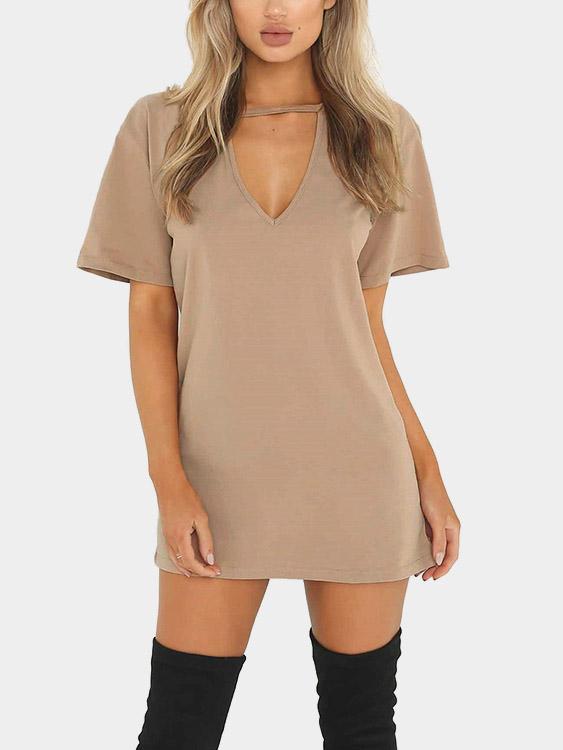 Womens Khaki Sexy Dresses