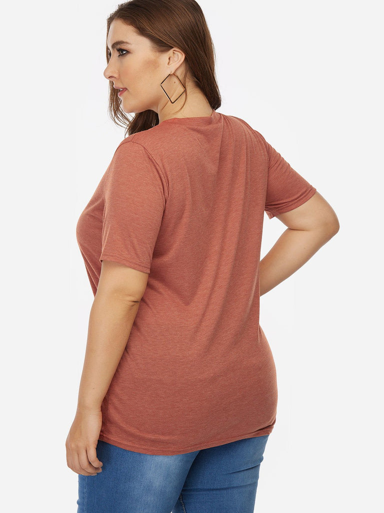 Womens Orange Plus Size Tops