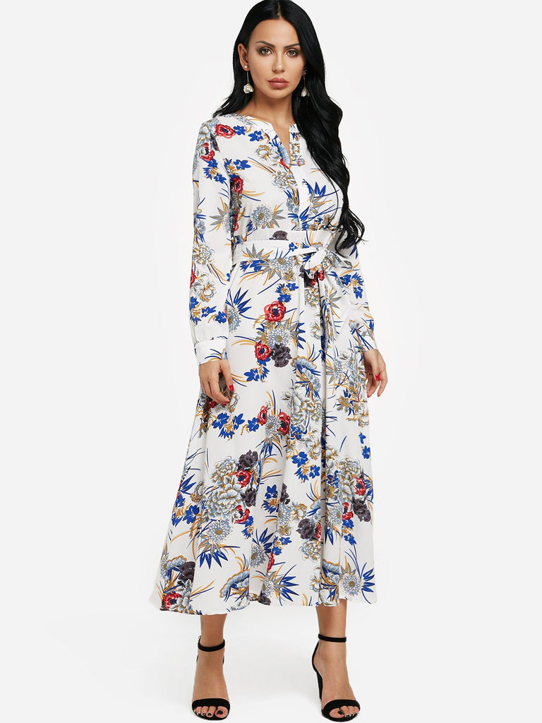 Womens Floral Print Maxi Dress