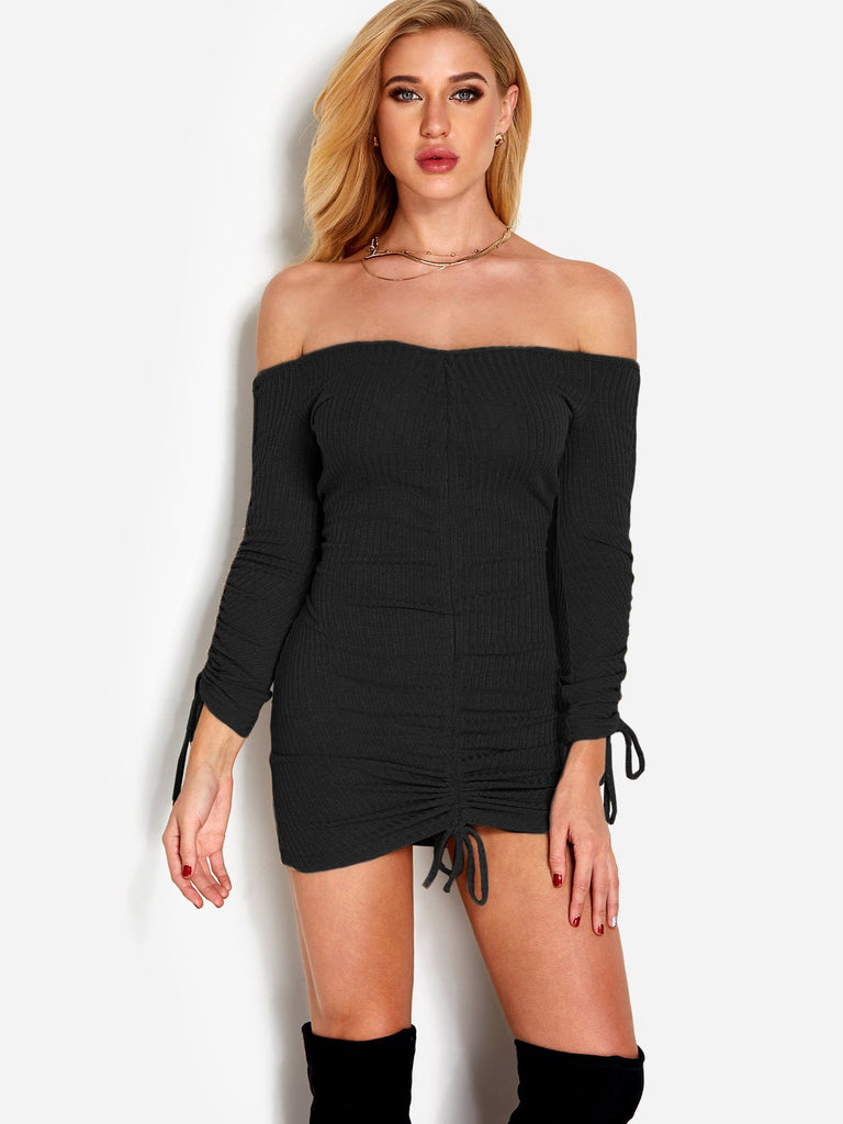 Ladies Black Off The Shoulder Dresses