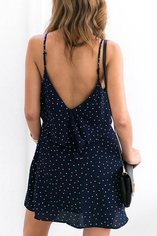 Womens Navy V-Neck Dresses