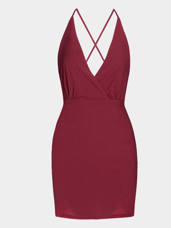 Womens Burgundy Mini Dresses