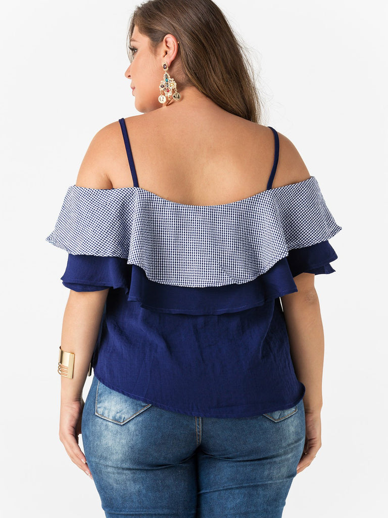 Womens Dark Blue Plus Size Tops