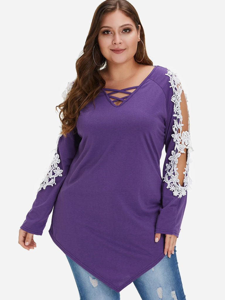 Ladies Purple Plus Size Tops