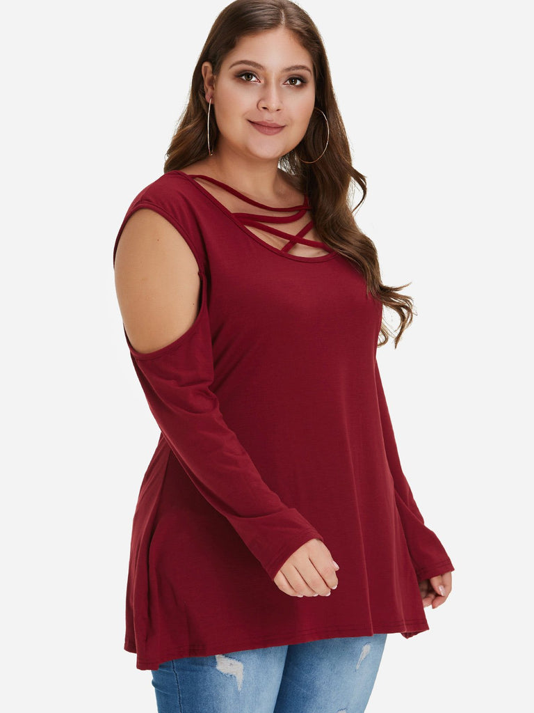 Ladies Long Sleeve Plus Size Tops