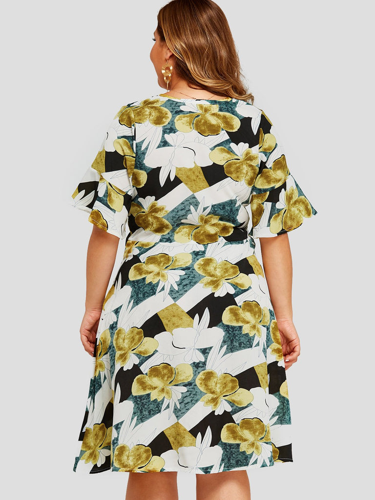 Ladies Half Sleeve Plus Size Dress