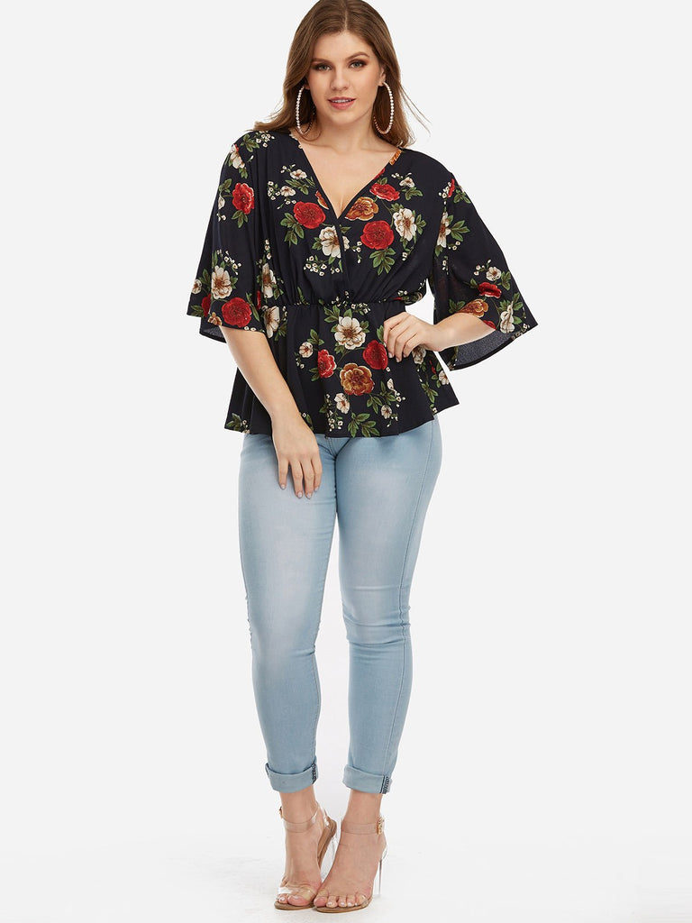 Womens Half Sleeve Plus Size Tops