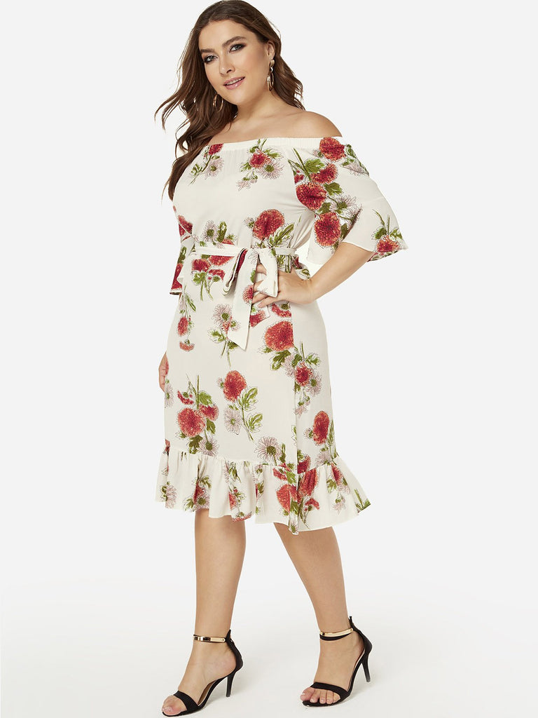 Ladies Floral Plus Size Dresses