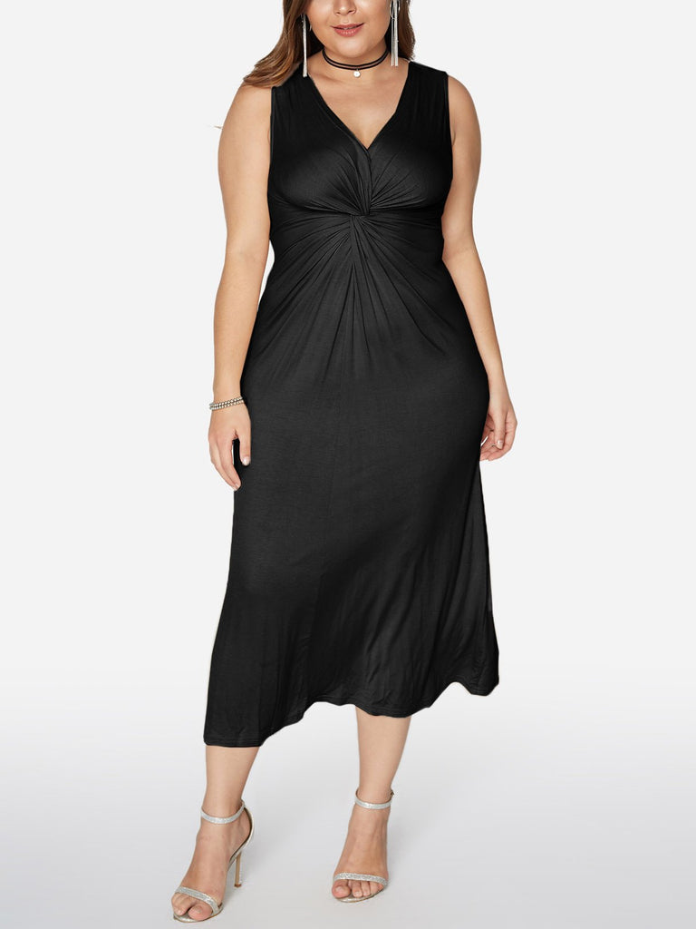 Womens Sleeveless Plus Size Maxi Dress