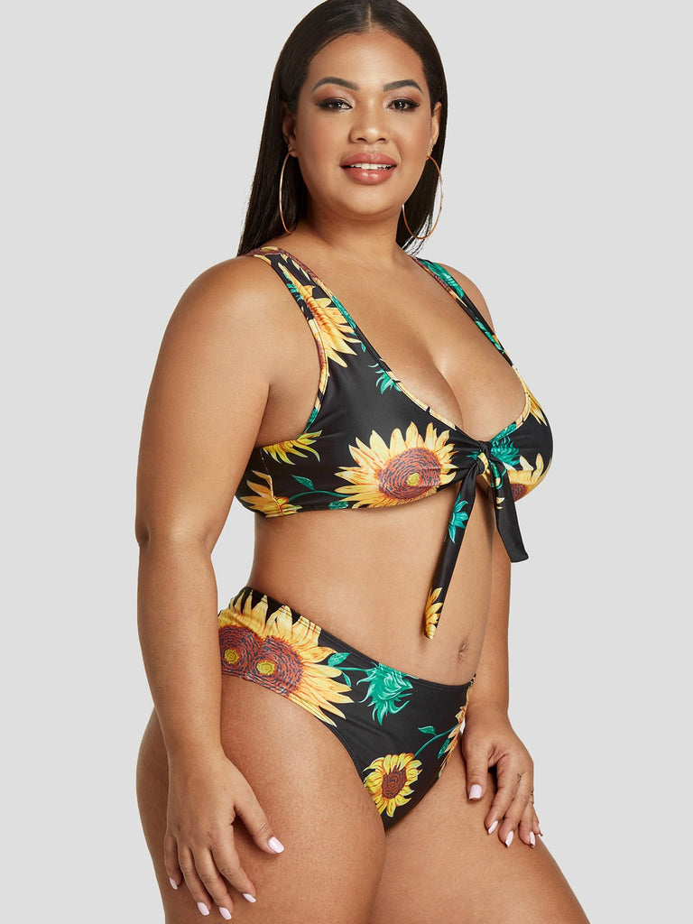 Ladies Black Plus Size Swimwear