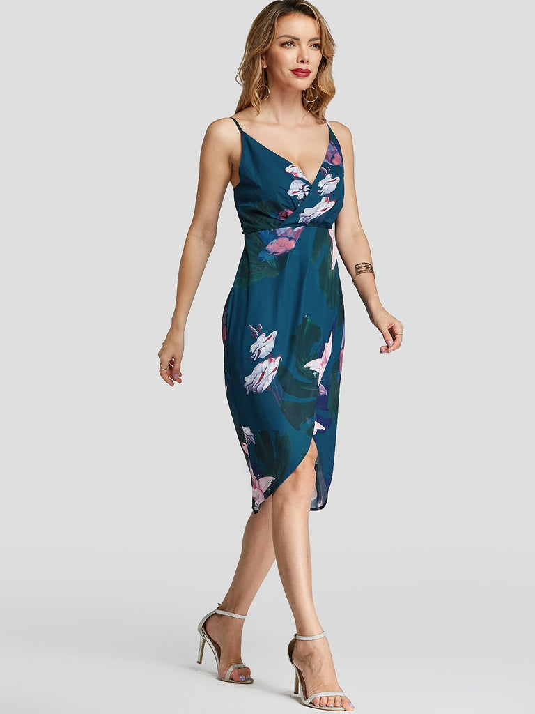 Ladies Navy Floral Dresses