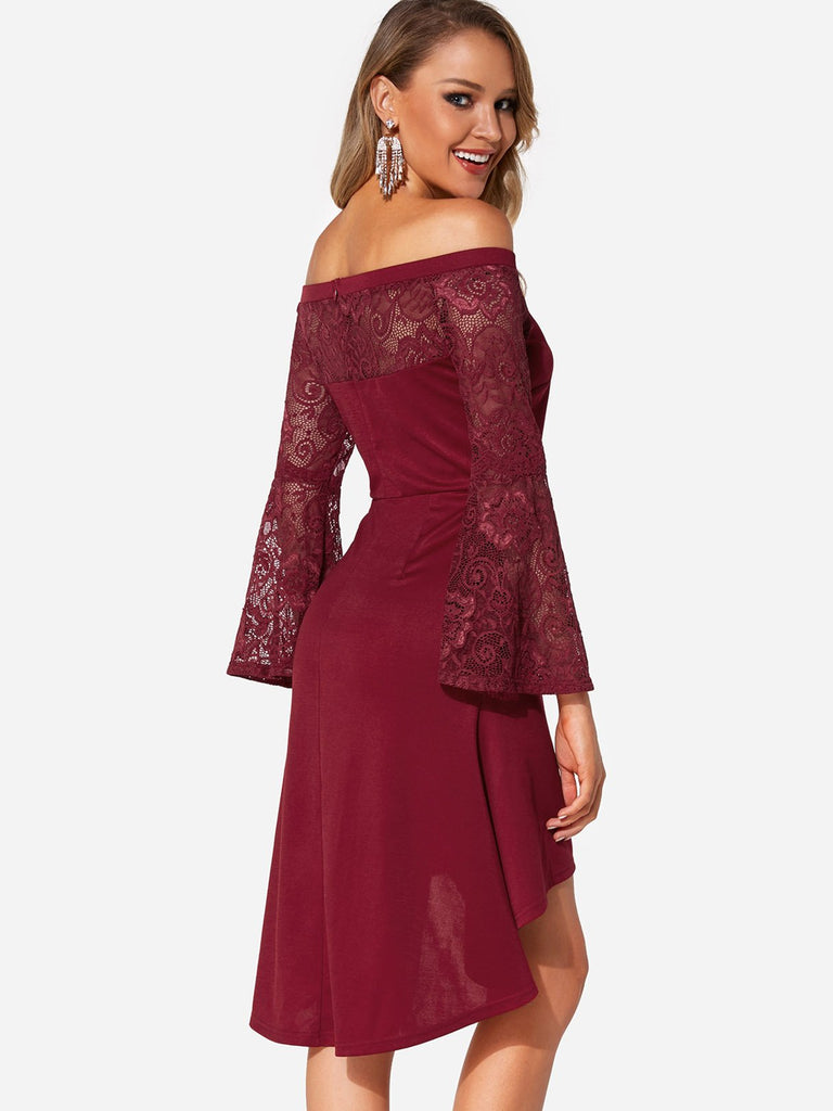 Womens Burgundy Sexy Dresses