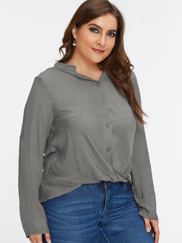 Ladies Long Sleeve Plus Size Tops