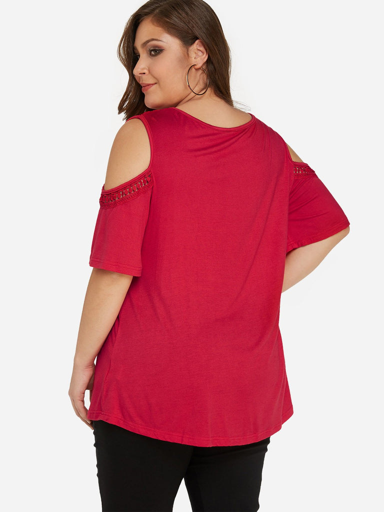 Womens Red Plus Size Tops