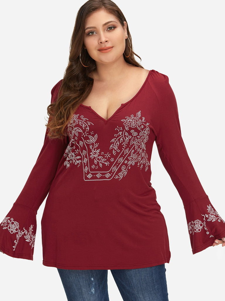 Womens Long Sleeve Plus Size Tops