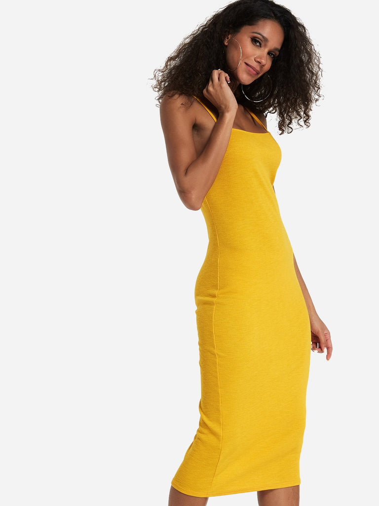 Ladies Yellow Midi Dresses