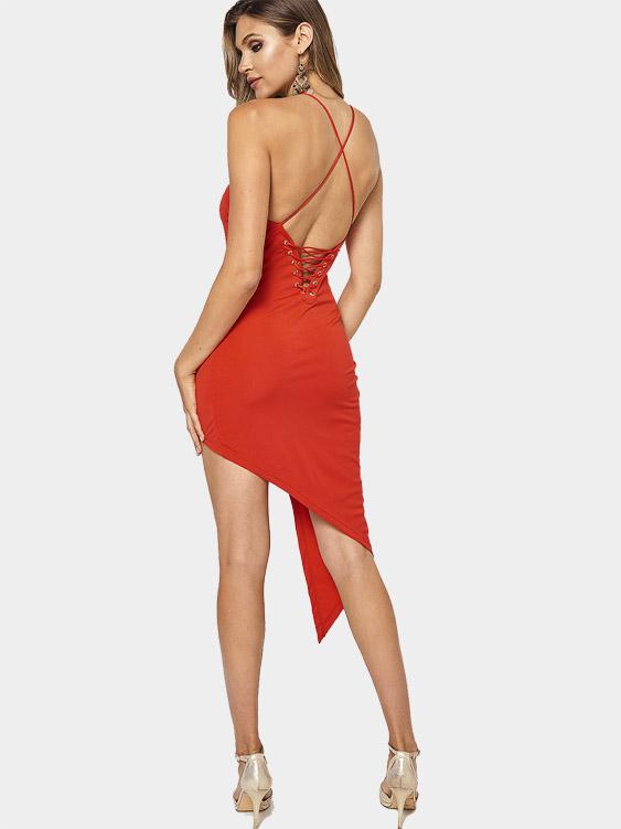 Womens Red Midi Dresses