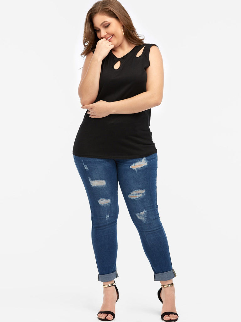 Womens Sleeveless Plus Size Tops