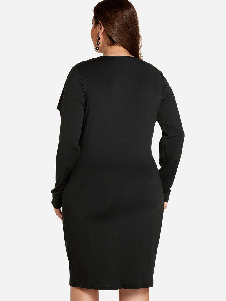 Womens Long Sleeve Plus Size Dress