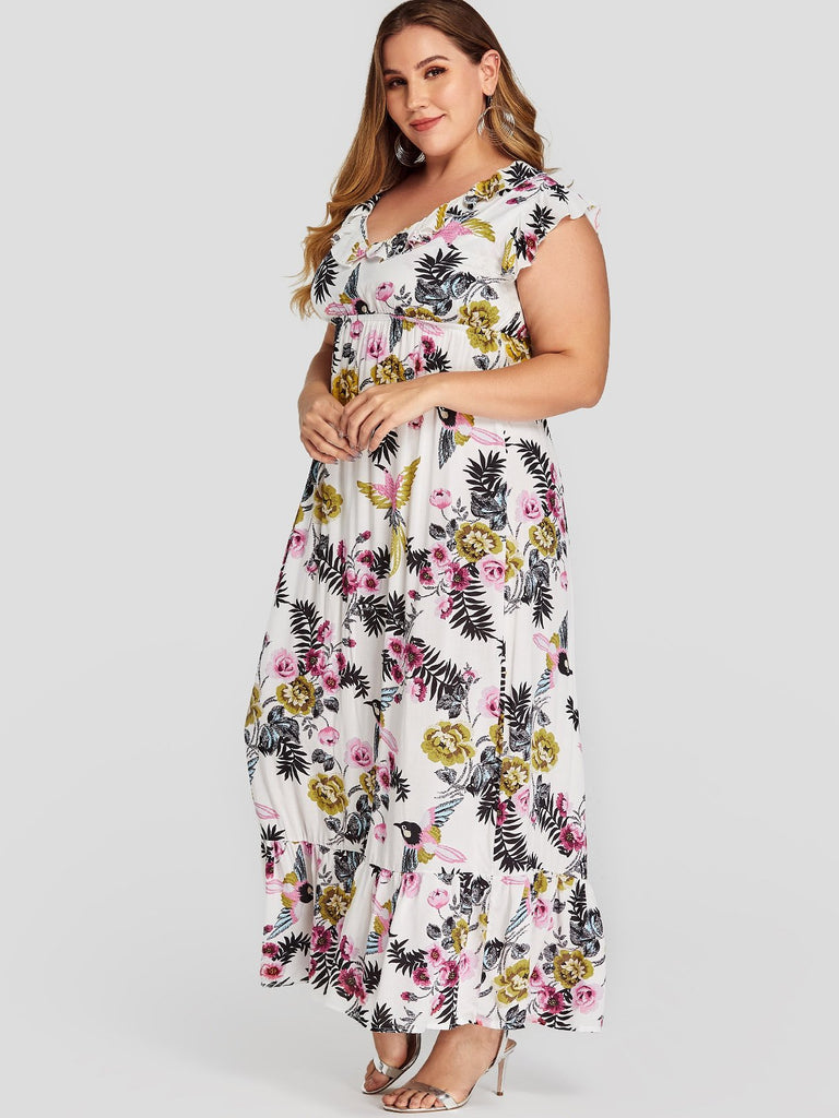 Ladies Floral Plus Size Dresses