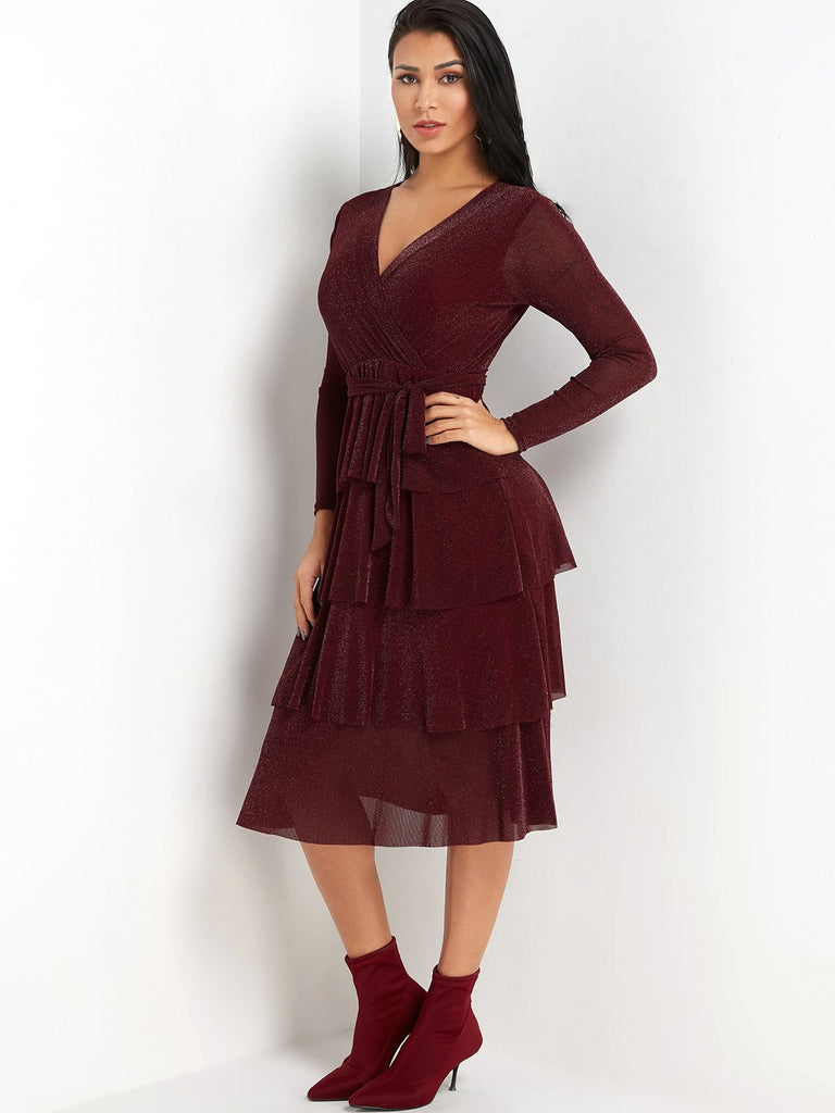 Ladies Burgundy Sexy Dresses