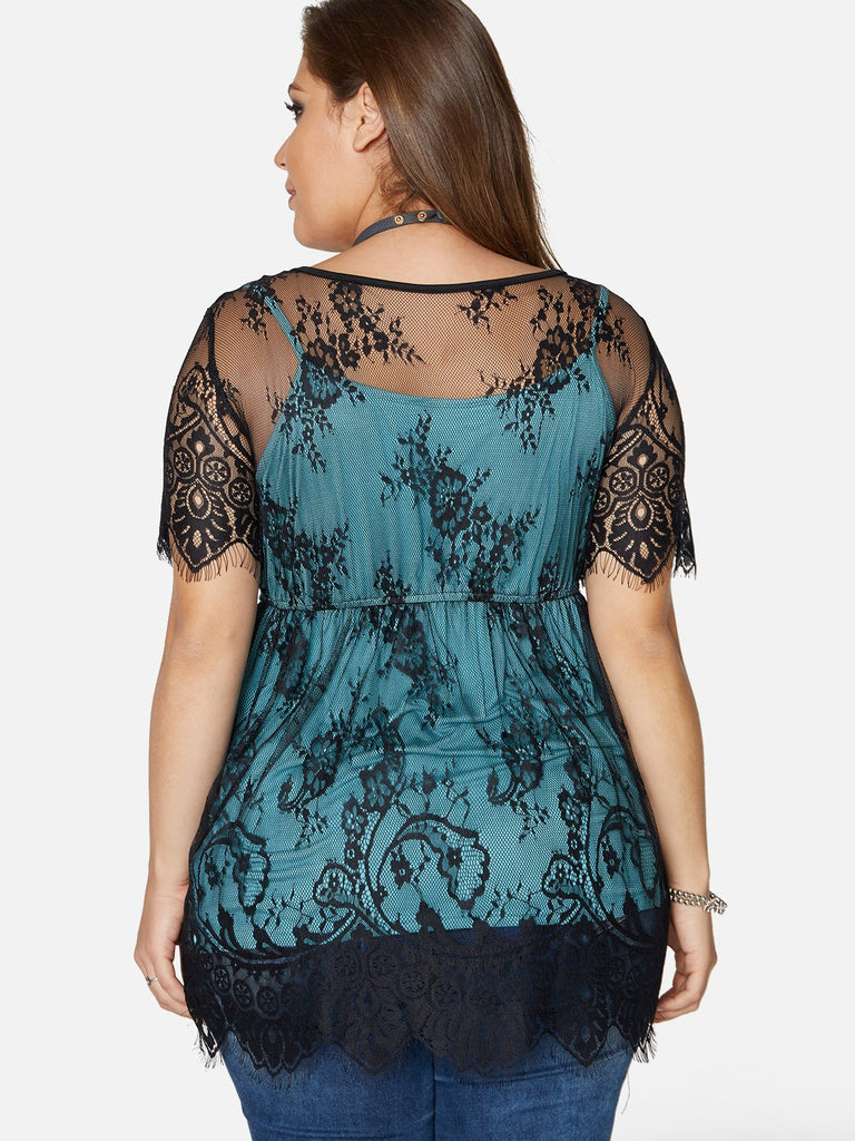 Womens Blue Plus Size Tops