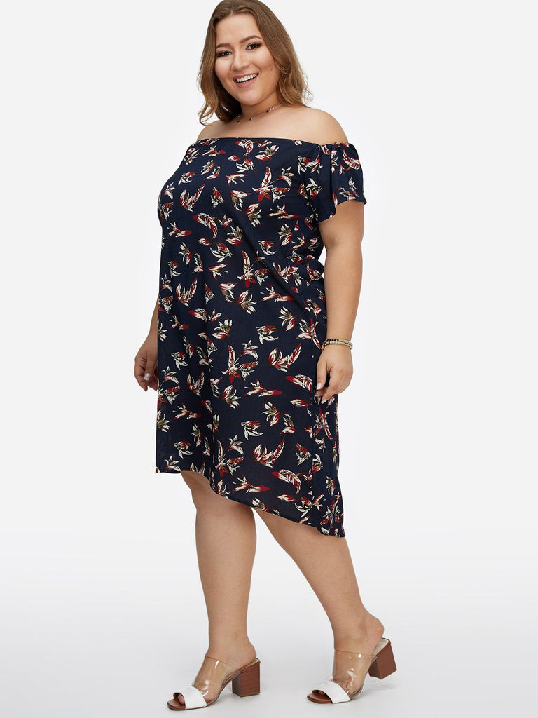 Ladies Dark Blue Plus Size Dresses