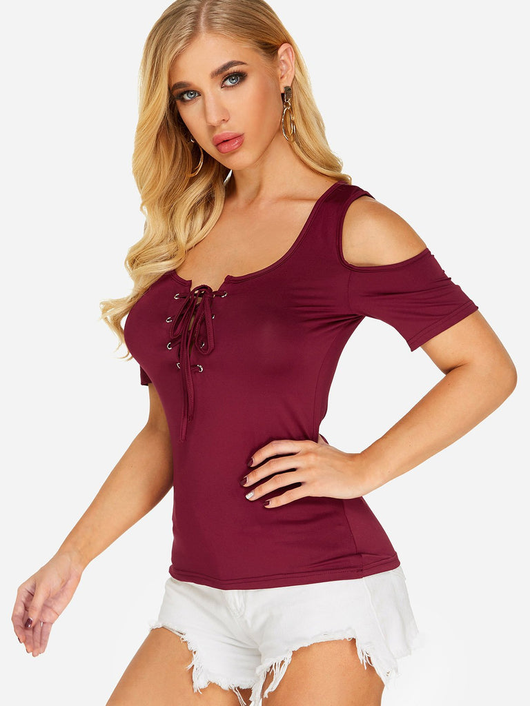 Ladies Burgundy T-Shirts