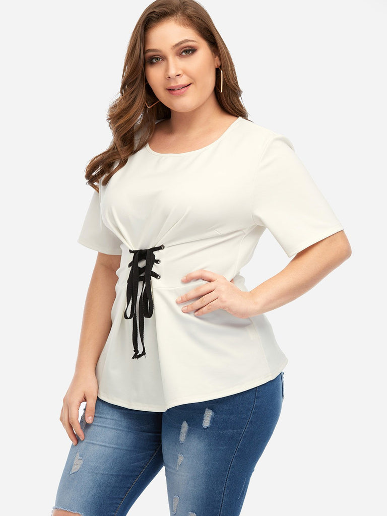 Ladies Short Sleeve Plus Size Tops