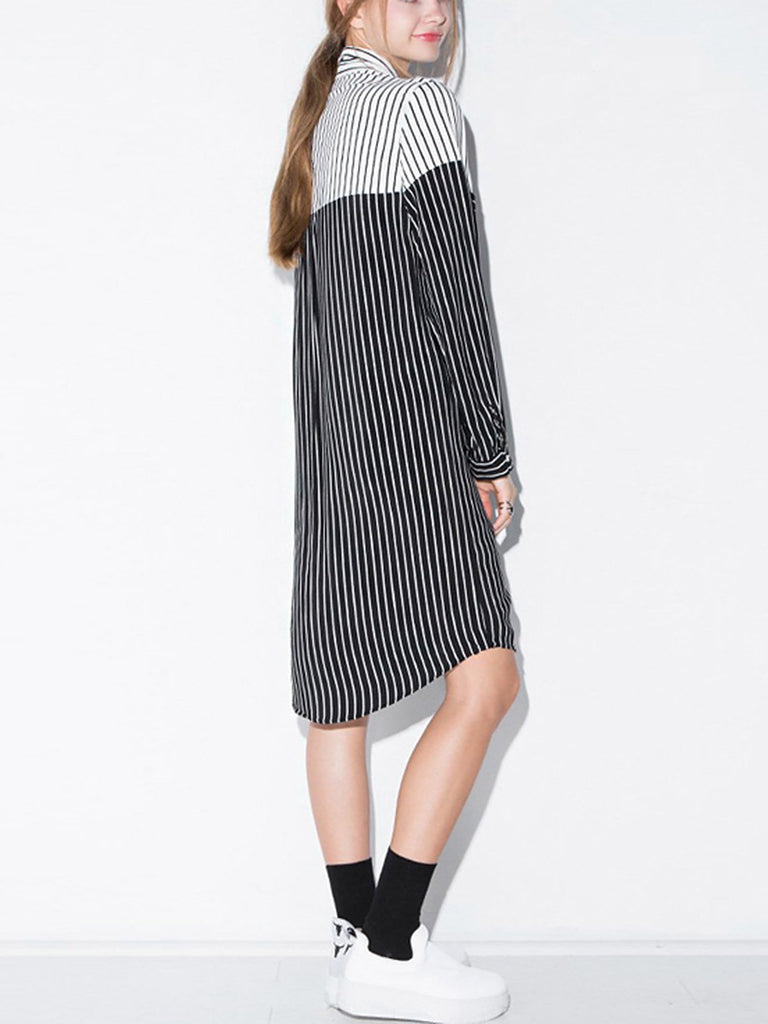 Ladies Striped Shirt Dresses