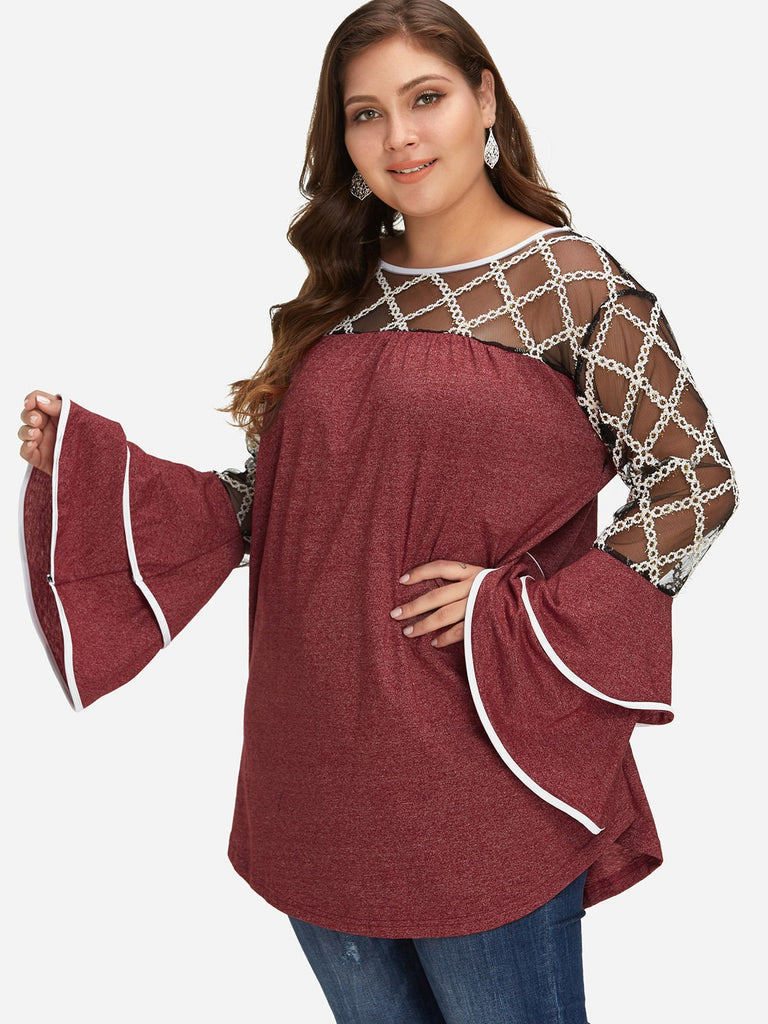 Ladies Red Plus Size Tops