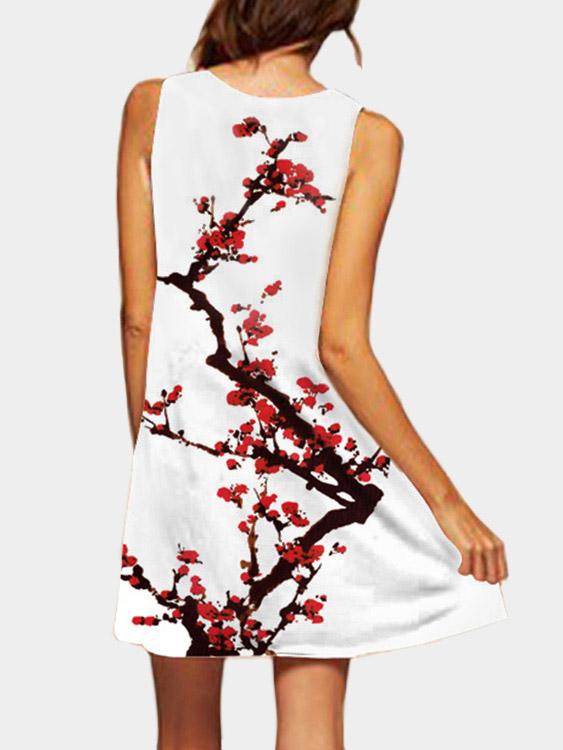 Womens White Floral Dresses