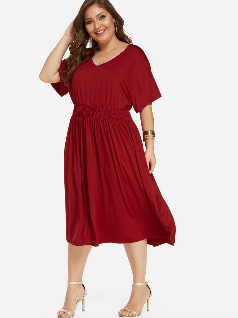 Ladies V-Neck Plus Size Dresses