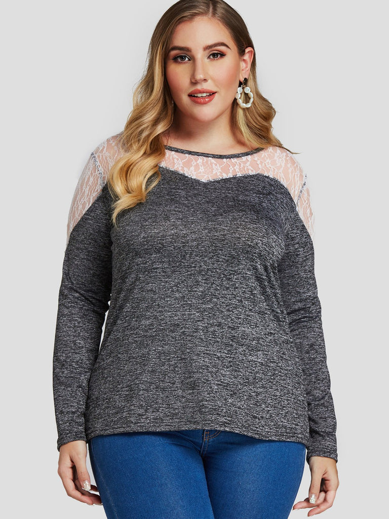 Womens Long Sleeve Plus Size Tops