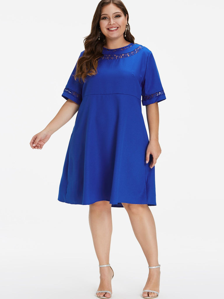 Womens Half Sleeve Plus Size Dress