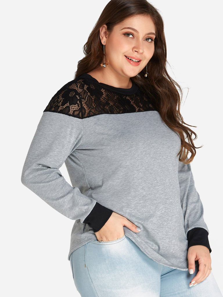 Ladies Grey Plus Size Tops