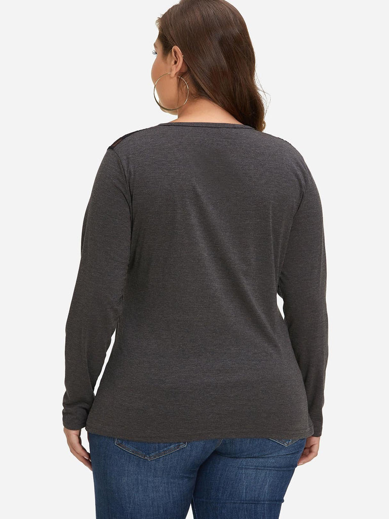 Womens Grey Plus Size Tops